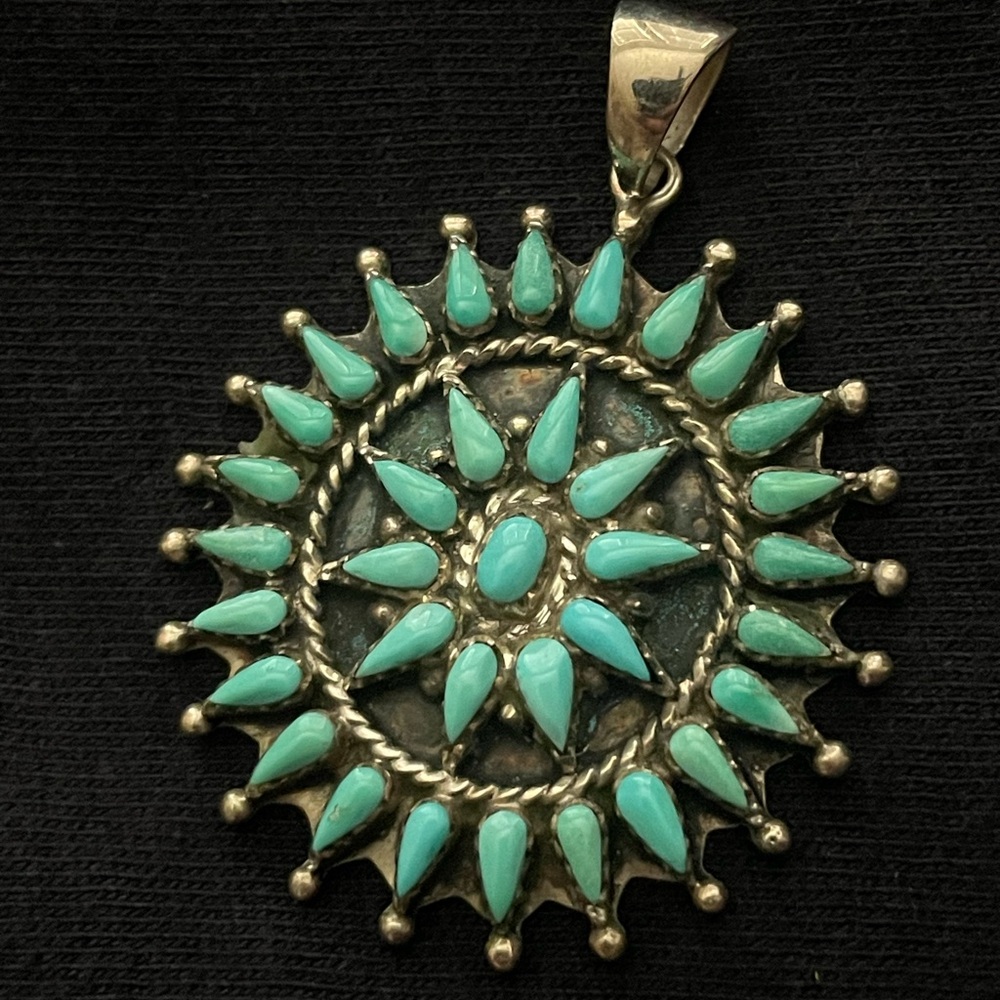 Zuni Turquoise Sterling Pendant